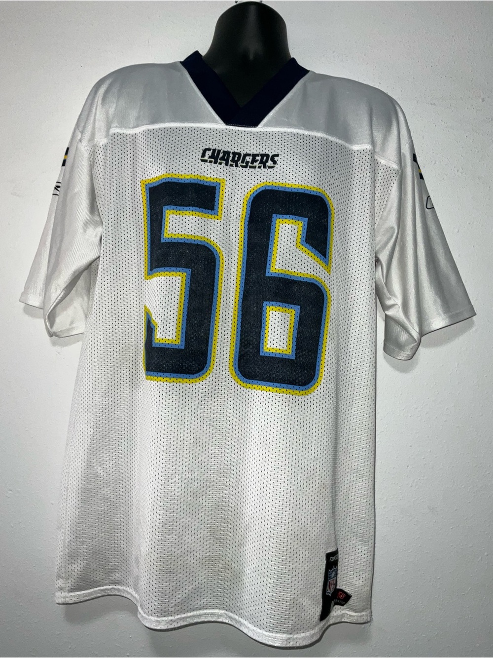 Y2K Reebok San Diego Chargers Shawne Merriman #56 Football Jersey Medium White